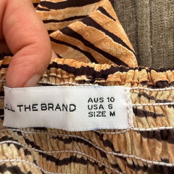 Faithfull The Brand Womens Animal Print Rayon Ira Mini Dress Brown Tan Medium - Picture 12 of 16